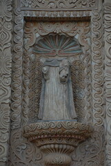 A statue of a monk without head. San Cristobal de las Casas, Chiapas, Mexico.