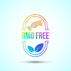 GMO free icon design illustration, Non gmo food label, Organic healthy food sign symbol