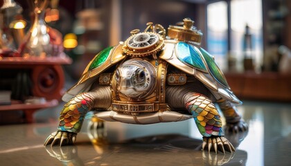 Fototapeta premium toy horse turtle on the carousel