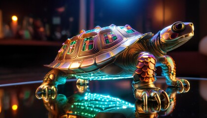 carousel in the park colorful tortoise stand-on mirror