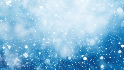 Obraz premium Falling Snowflakes on a Blue Background Creating a Winter Wonderland Scene with a Magical and Dreamy Atmosphere