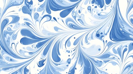 A close-up of swirling blue and white color
