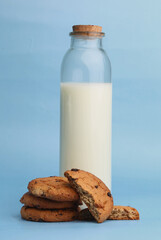 bottle of milk and cookies
