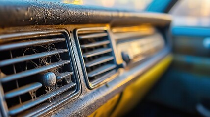 Obraz premium Mold and fungal growth in car air vents, highlighting neglect and decay