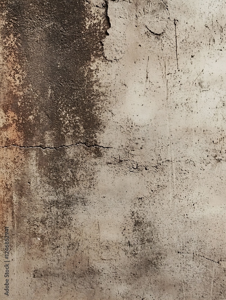 Poster aged and weathered textured grunge plaster wall with cracked surface background : generative ai