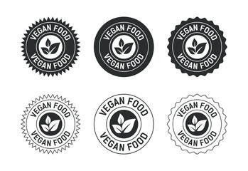 Vegan food icon design illustration. Bio, Ecology, Organic logos and label. Vegan food diet icon