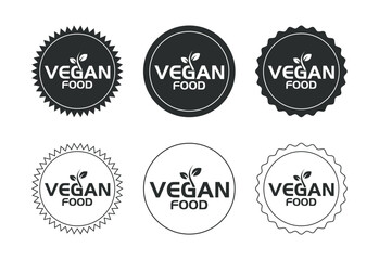 Vegan food icon design illustration. Bio, Ecology, Organic logos and label. Vegan food diet icon