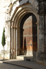 The doorway of an old church in Mexico.