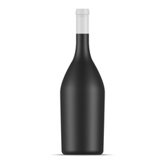 Elegant black wine bottle mockup for stylish branding