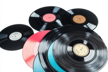 Celebrating World Radio Day with a Vintage Radio and Vinyl Record Display on a Clean White Background