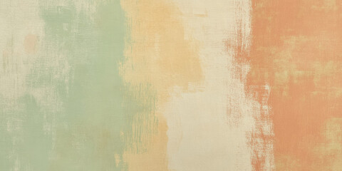 Obraz premium A dreamy nostalgic background featuring faded terracotta, soft sage green, and muted mustard, arranged in a subtly textured pattern that mimics aged, worn-out paper.