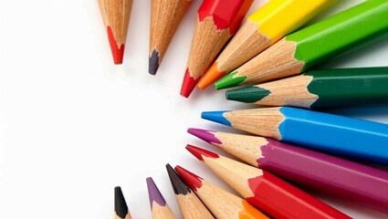 Fototapeta premium pencil colors for kids and children's, kids activities, school work, background of colours, kids life, indoor-activities for kids, created with generative ai