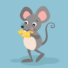 Mouse enjoying a slice of cheese