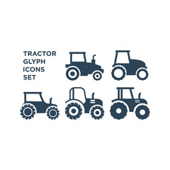 Tractor vector icons set logo illustration