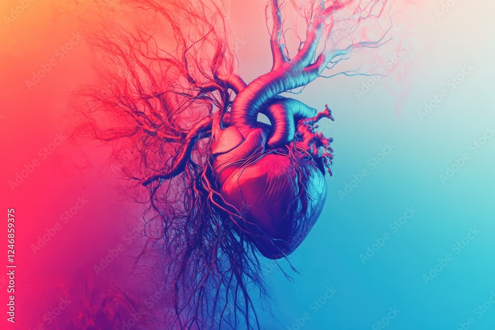 Aufkleber explore the intricacies of the circulatory system with this colorful anatomical representation showi