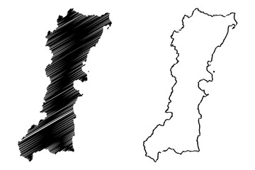 Chumphon Province (Kingdom of Thailand, Siam, Provinces of Thailand) map vector illustration, scribble sketch Chumphon map