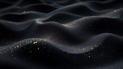 Obraz premium Black Sand dune. Black Sand beach macro photography. Background, texture, wave pattern of oceanic sand on the beach, black. Texture of beach sand. Black beach.