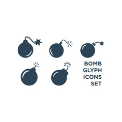 Bomb icons set vector. Explosion flat symbol logo illustration.