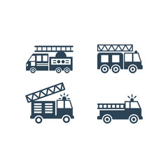 Fire Engine icons set. Fire Truck vector trendy illustration.