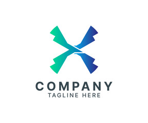 Abstract X logo template design.