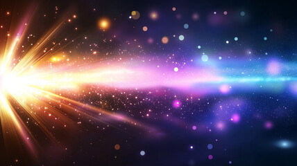 Fototapeta premium Bright abstract background with colorful light particles and glowing effects, creating sense of depth and motion. Ideal for digital art and design projects