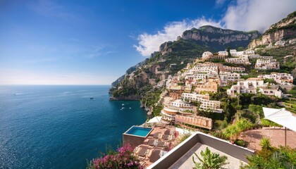 Breathtaking coastal views in a vibrant summer landscape of Positano, Italy