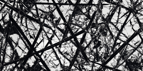 A black and white background with irregular, jagged lines that create a sense of chaos and movement. The rough, abstract pattern is perfect for creative visual projects, music album covers, or bold