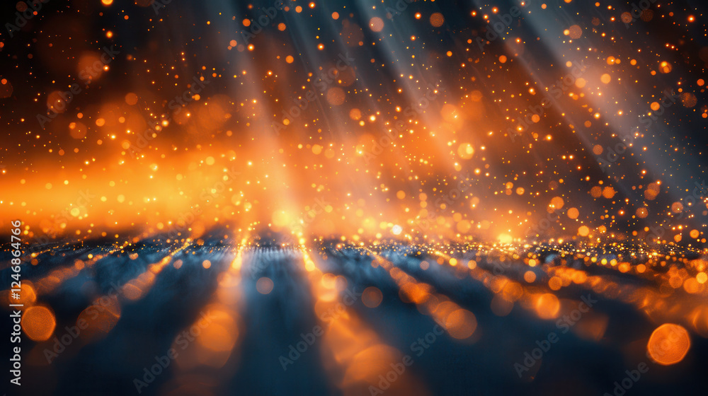 Wall mural mesmerizing background featuring shimmering particles and warm light rays