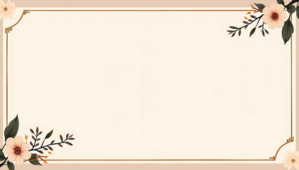 Fototapeta premium Floral watercolor background with decorative plants