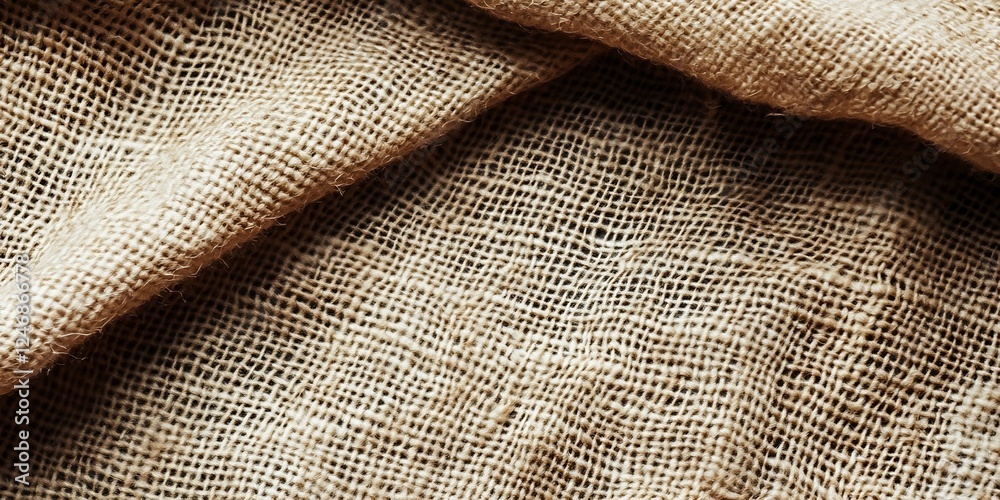 Poster Natural Burlap Texture Closeup for Rustic and Vintage Design Backgrounds : Generative AI