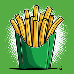 french fries vector art for design needs 