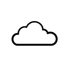 Fototapeta premium PNG cut out isolated background. A minimalistic black and white cloud icon with a simple outline design.