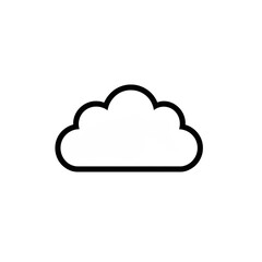 Fototapeta premium PNG cut out isolated background. A minimalistic black and white cloud icon with a simple outline design.