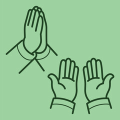 cute islamic muslim holiday thing and decorations lineart outline