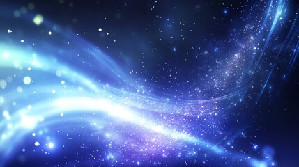 Obraz premium Abstract light waves in a cosmic backdrop.
