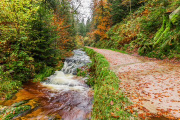 Wanderweg an den Allerheiligen Wasserf&auml;llen im Schwarzwald bei Oppenau