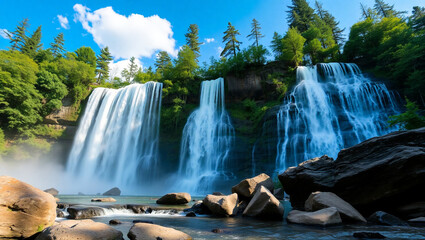 Obraz premium small waterfall in the forest