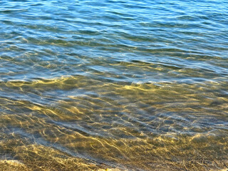 Serene ocean surface with gentle waves.