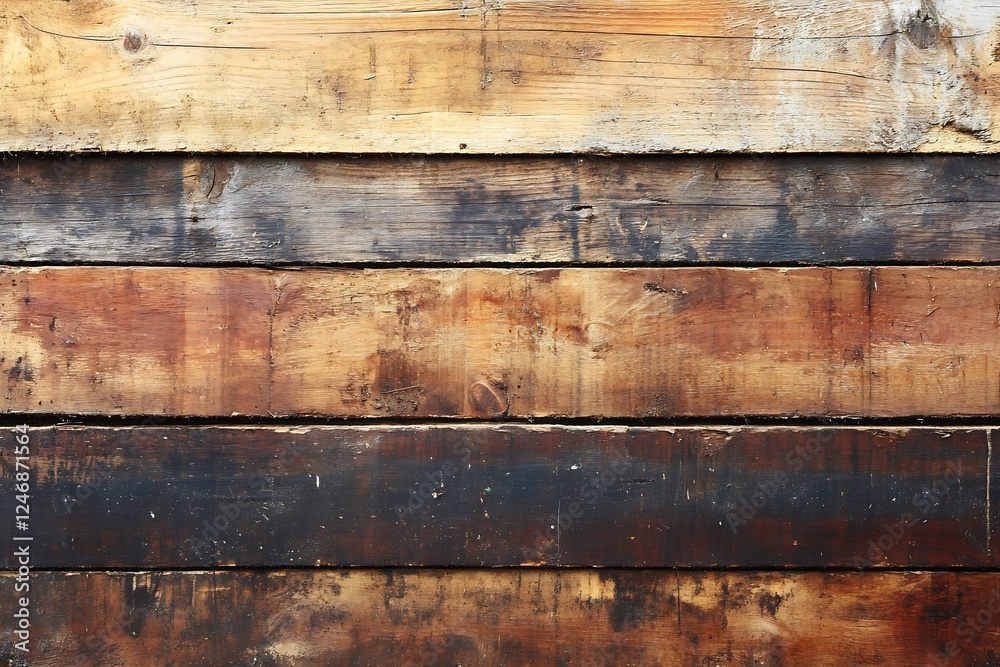 Poster rugged rustic wooden texture of weathered timber boards in earth tones : generative ai
