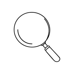 Magnifying glass continuous one line drawing. Loupe symbol in simple linear style. Search concept. Vector illustration.
