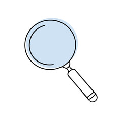 Magnifying glass continuous one line drawing. Loupe symbol in simple linear style. Search concept. Vector illustration.