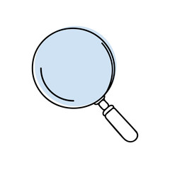 Magnifying glass continuous one line drawing. Loupe symbol in simple linear style. Search concept. Vector illustration.