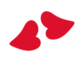 Red lips kiss doodle style Hand drawn trendy flat style love isolated icon Romantic symbol of love for web graphic design poster tattoo Valentines Day Greeting card line art Vector illustration