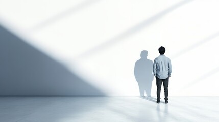 Contemplation in a minimalist space.