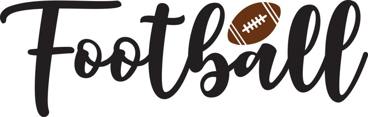 Football typography clip art design on plain white transparent isolated background for card, shirt, hoodie, sweatshirt, apparel, card, tag, mug, icon, poster or badge, tailgates and touchdowns