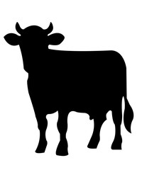 Cow clip art design on plain white transparent isolated background for card, shirt, hoodie, sweatshirt, apparel, card, tag, mug, icon, poster or badge