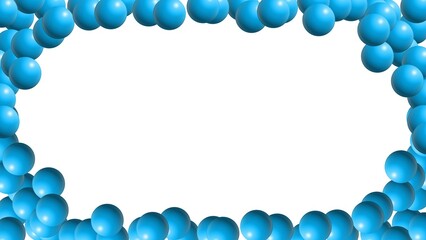 Blue balloon frame isolated on white background  
