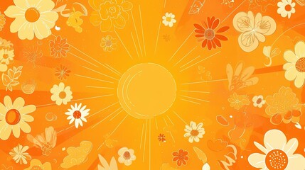 Sunny floral background, ideal for summer-themed designs and projects