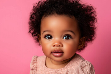 Naklejka premium 1 year old child isolated color background