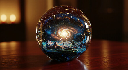 未来の地球を暗示する水晶玉